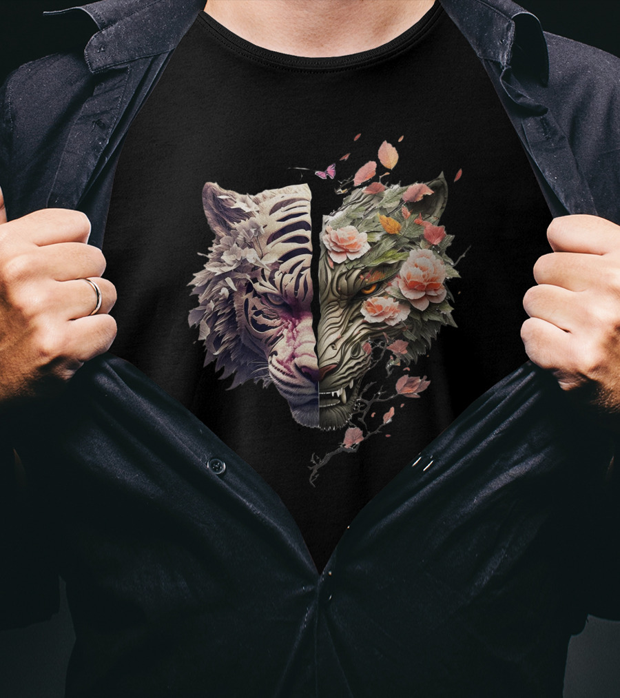 Tiger Sakura Floral Fusion Blossom Tiger T-Shirt