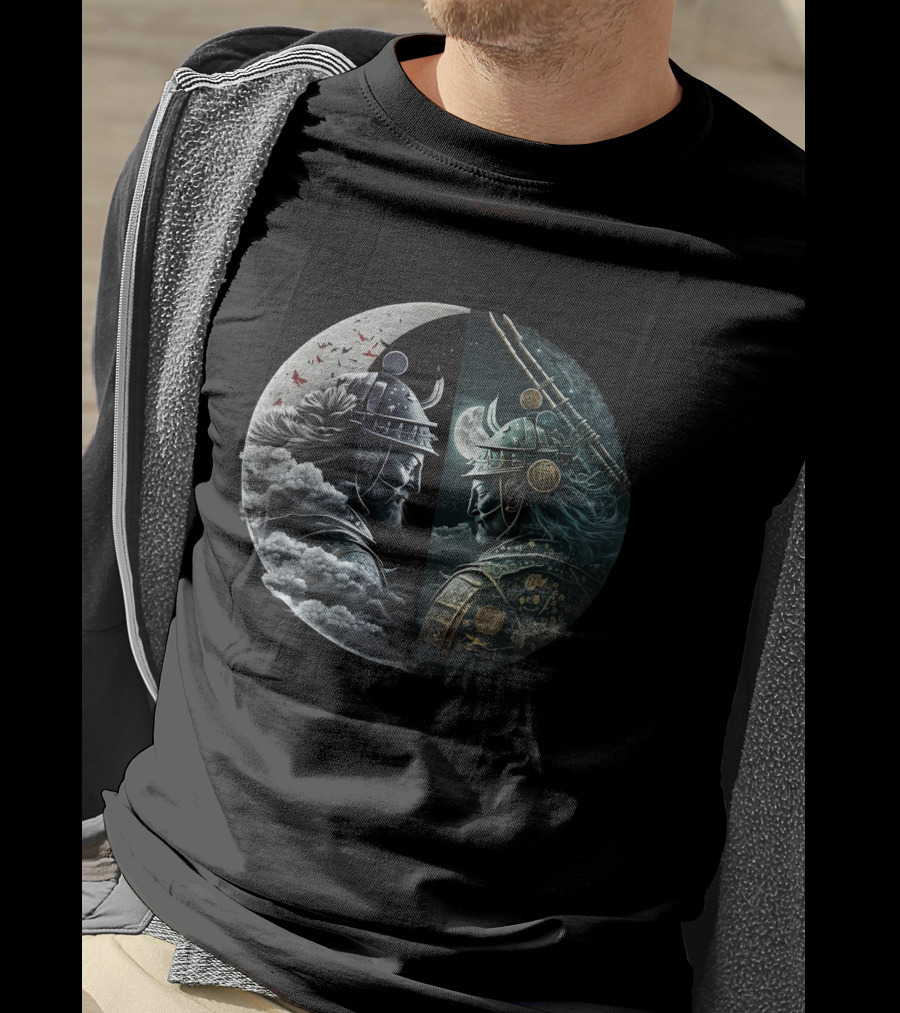 Moonlight Samurai Yin Yang Warriors T-Shirt