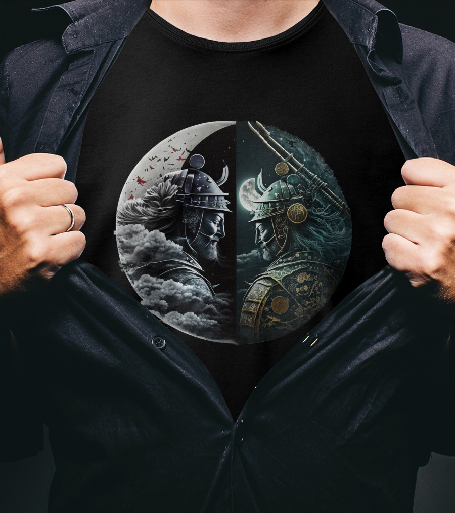 Moonlight Samurai Yin Yang Warriors T-Shirt