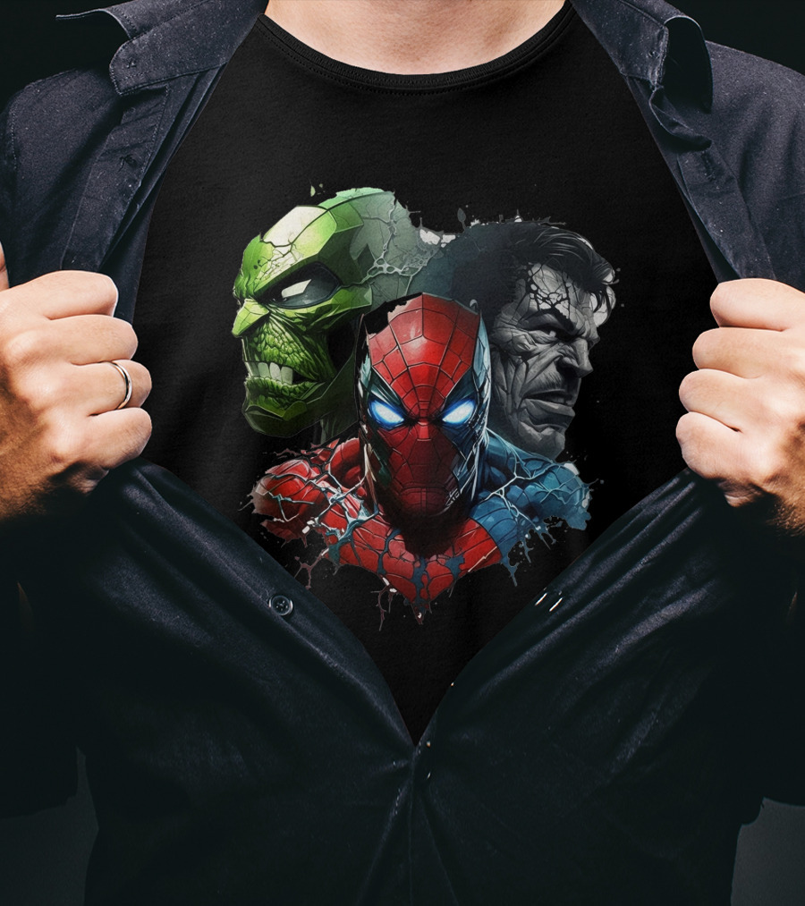 The Avengers Spider-Man Hulk Wolverine Trio T-Shirt