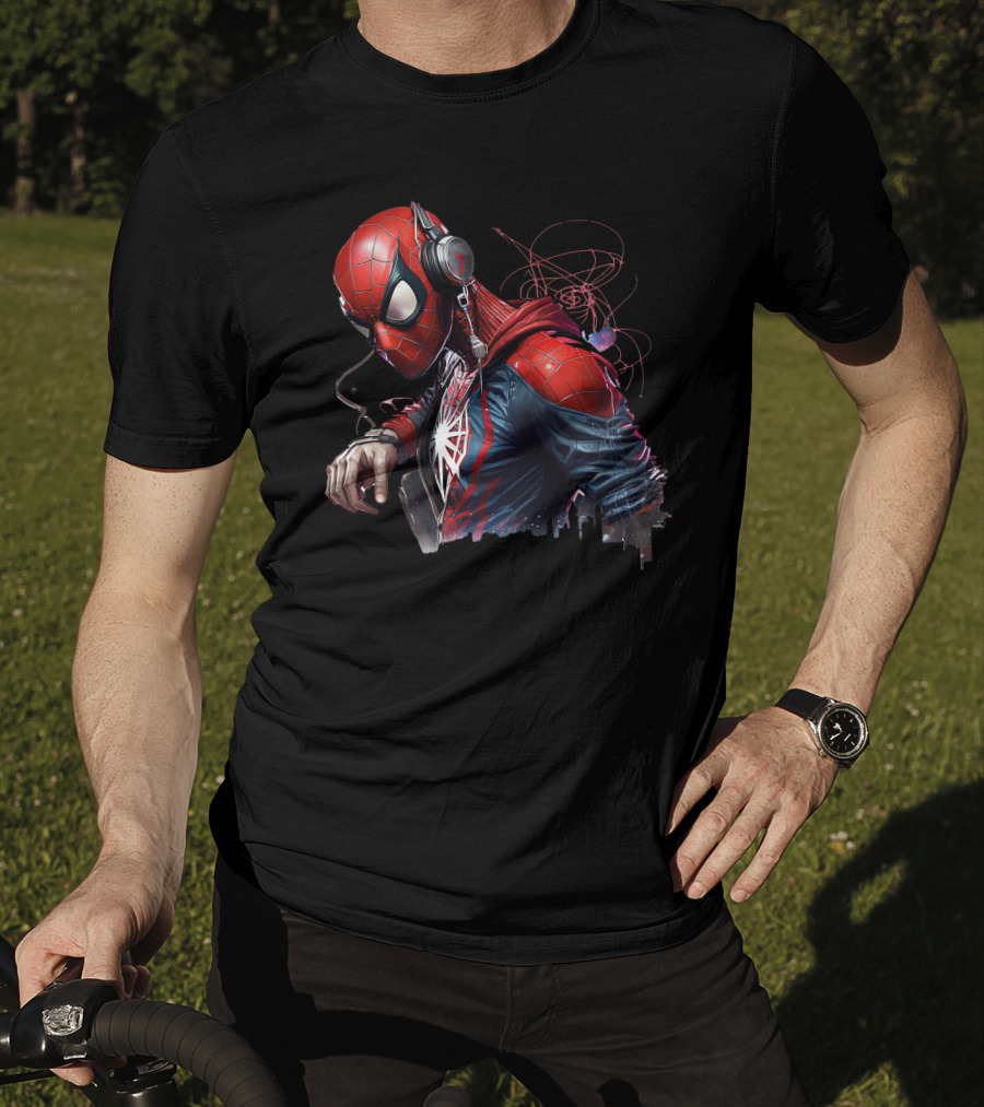 Spider Man Hip Hop Headphones Urban Vibes T-Shirt