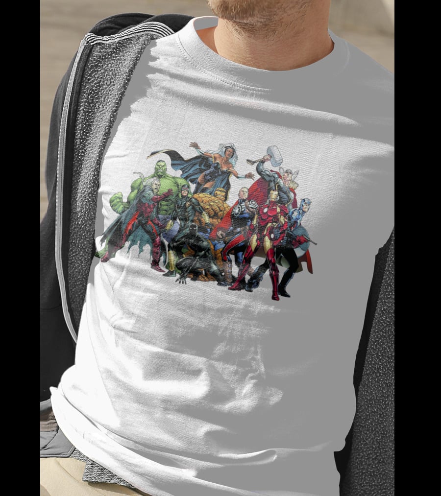 Avengers Marvel Heroes Cartoon Characters Collection T-Shirt