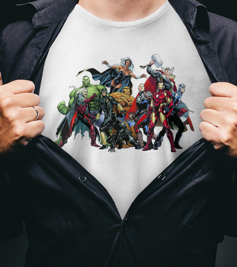 Avengers Marvel Heroes Cartoon Characters Collection T-Shirt