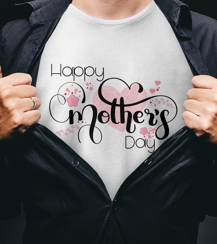 Happy Mother's Day Hearts And Flowers T-Shirt
