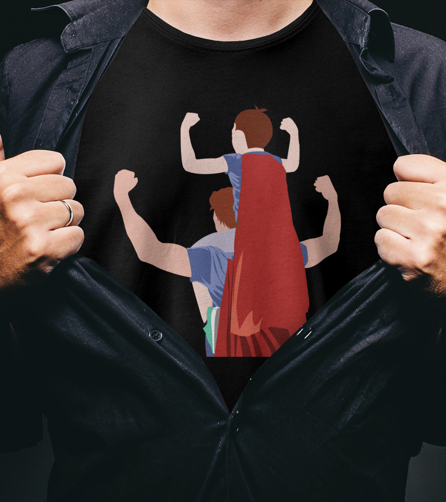 Justice Superman Heroes Family Bonding Strength Iconic T-Shirt