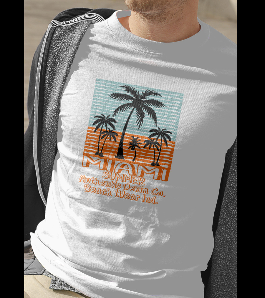 MIAMI SUMMER Authentic Denim Co. Beach Wear Ind T-Shirt
