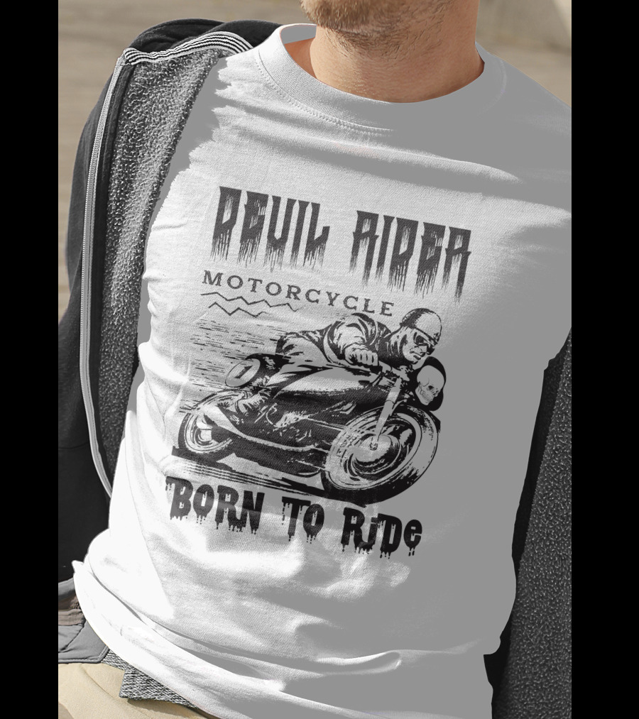 Devil Rider Motorcycle Born To Ride T-Shirt