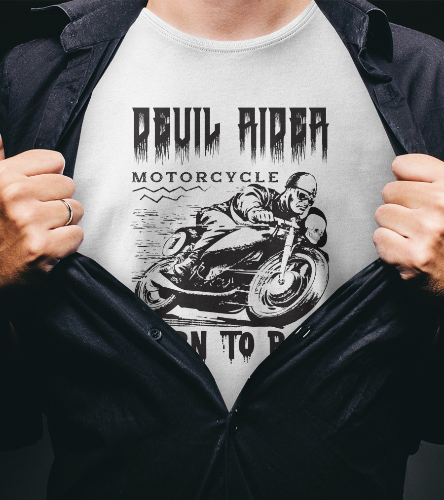 Devil Rider Motorcycle Born To Ride T-Shirt
