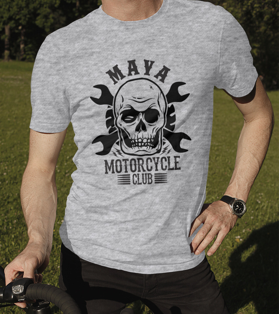 Maya Motorcycle Club Skull Wrench T-Shirt