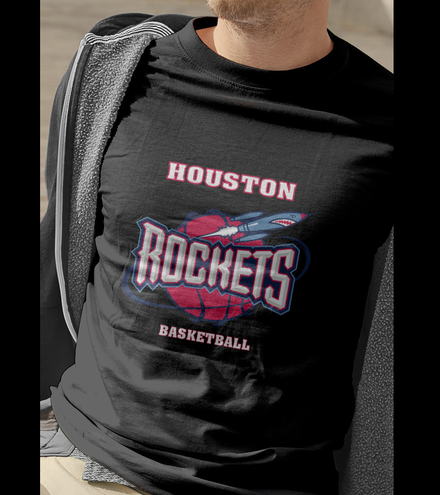 Houston Rockets Basketball Shark Rocket T-Shirt