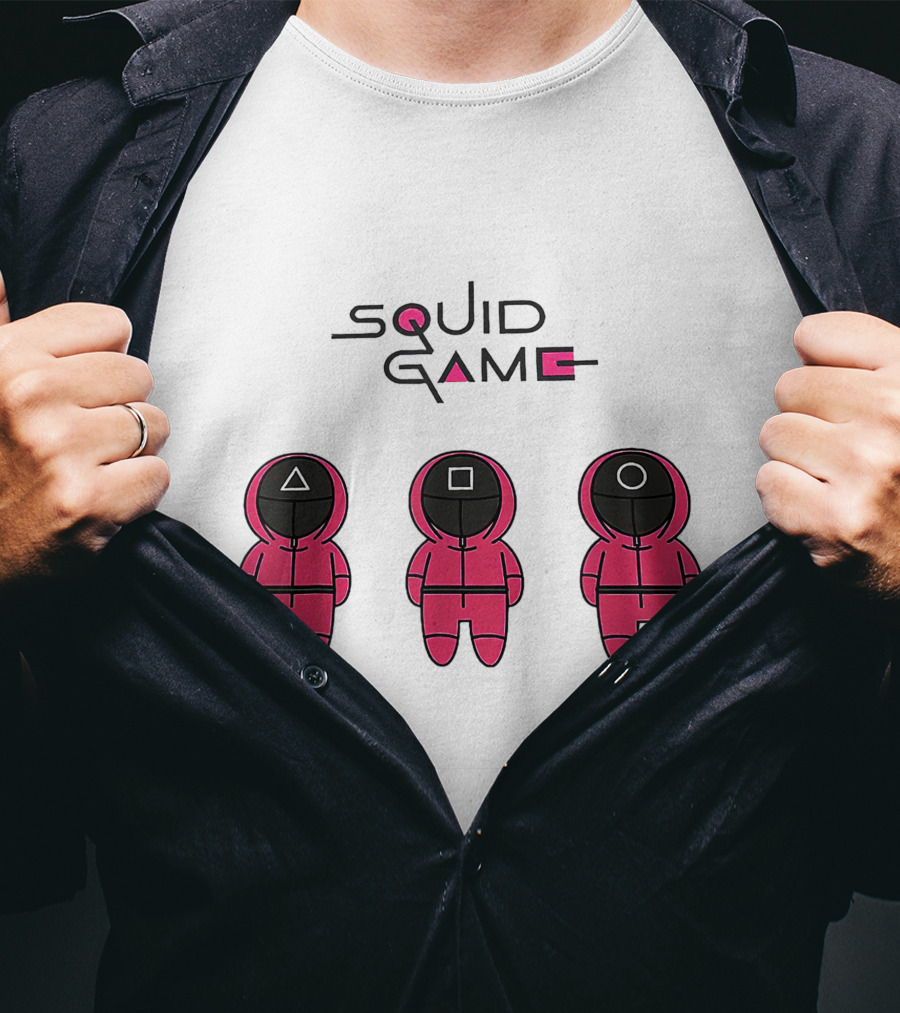 Chibi Squid Game Korean Drama Horror Movie Characters T-Shirt