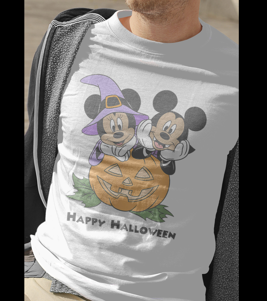 Happy Halloween Pumpkin Mickey And Minnie T-Shirt