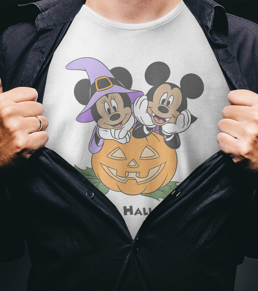 Happy Halloween Pumpkin Mickey And Minnie T-Shirt