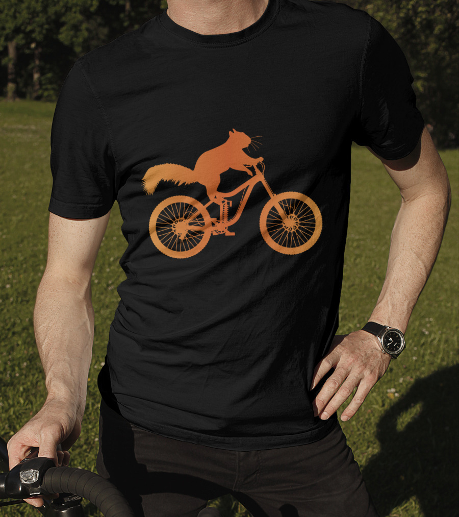 Cycling Squirrel Adventure On Mountain Bike T-Shirt