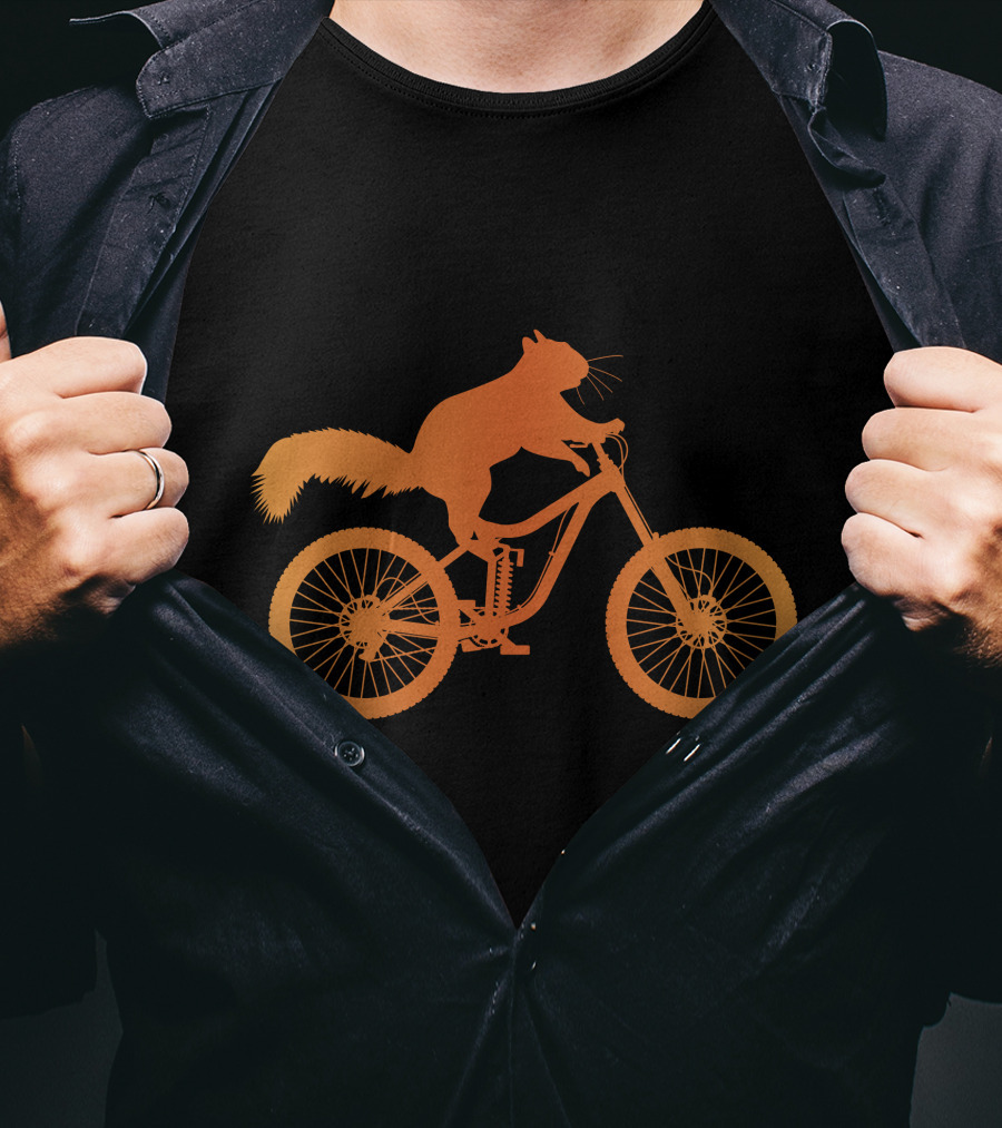 Cycling Squirrel Adventure On Mountain Bike T-Shirt
