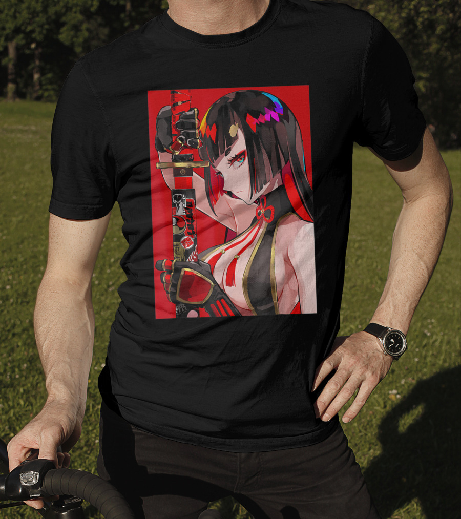 Anime Girl Japanese Aesthetic Katana Warrior Otaku T-Shirt