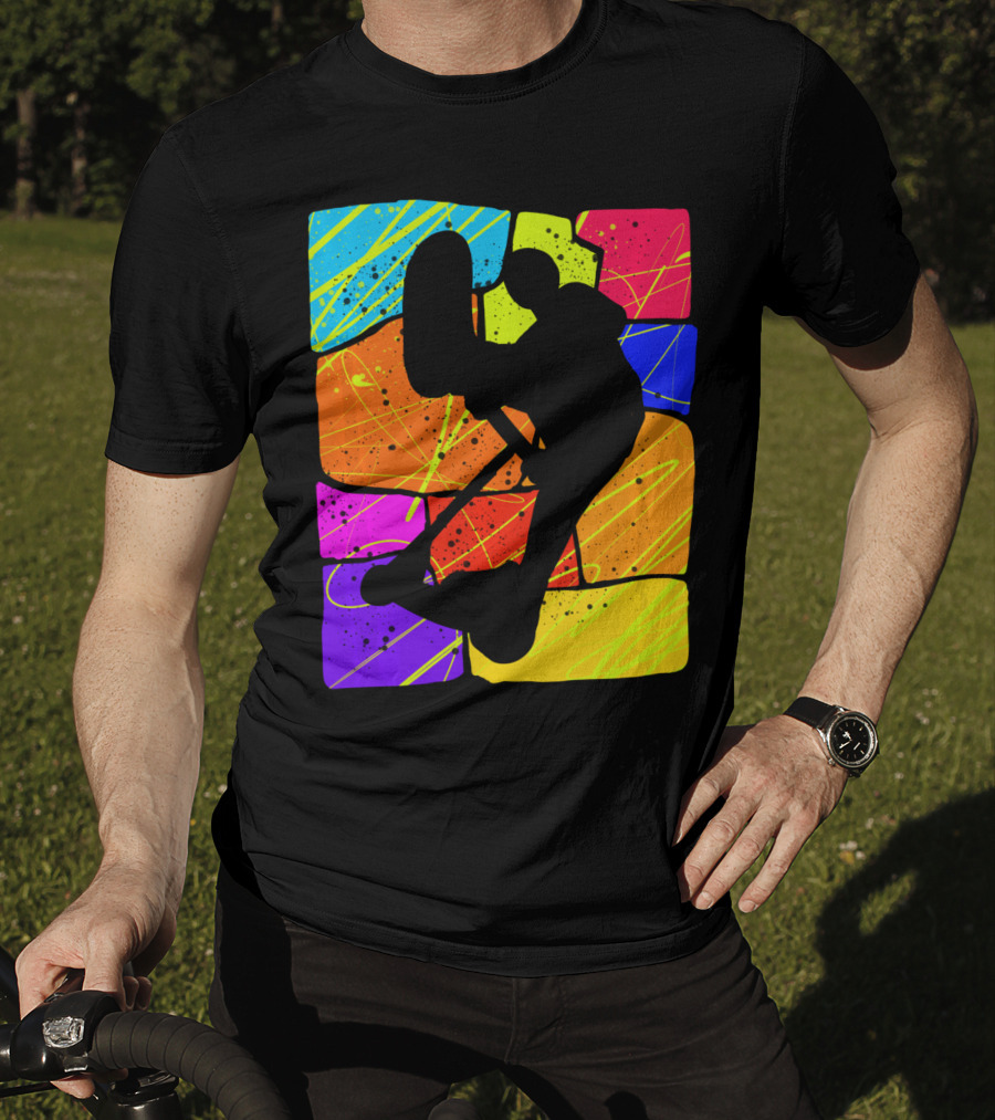 Awesome Scooter Teens Colorful Silhouette Adventure T-Shirt
