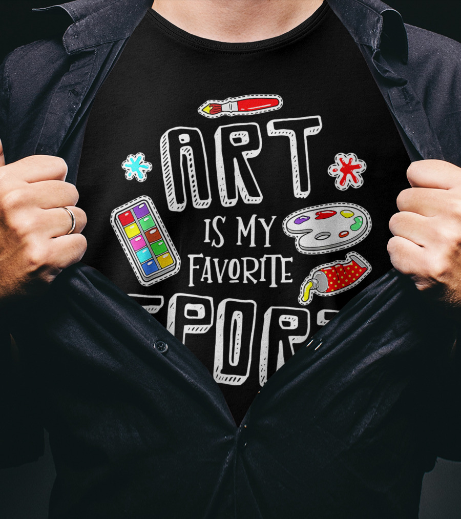 Art Is My Favorite Sport Painter's Palette Brushes Colors T-Shirt