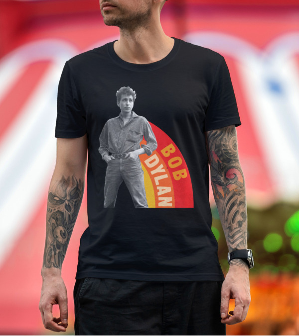 Premium T-Shirt: Bob Dylan Rainbow Photo T-Shirt Bob Dylan Rainbow Photo T-Shirt