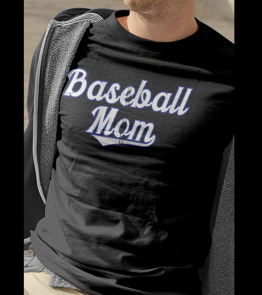 Classic Baseball Mom Swooping Text T-Shirt