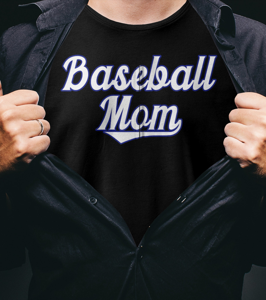 Classic Baseball Mom Swooping Text T-Shirt