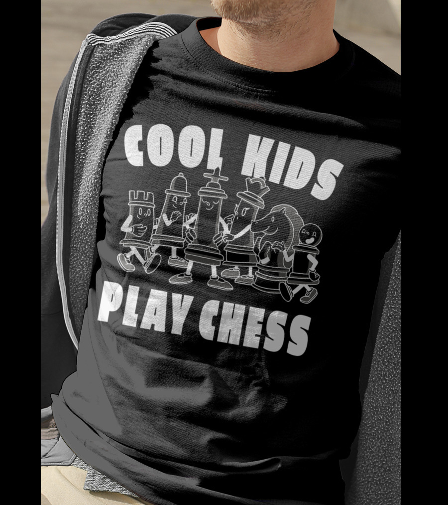 Cool Kids Play Chess Chess Player Chess Lover Fun Cartoon Pieces T-Shirt