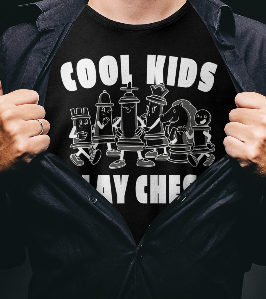 Cool Kids Play Chess Chess Player Chess Lover Fun Cartoon Pieces T-Shirt