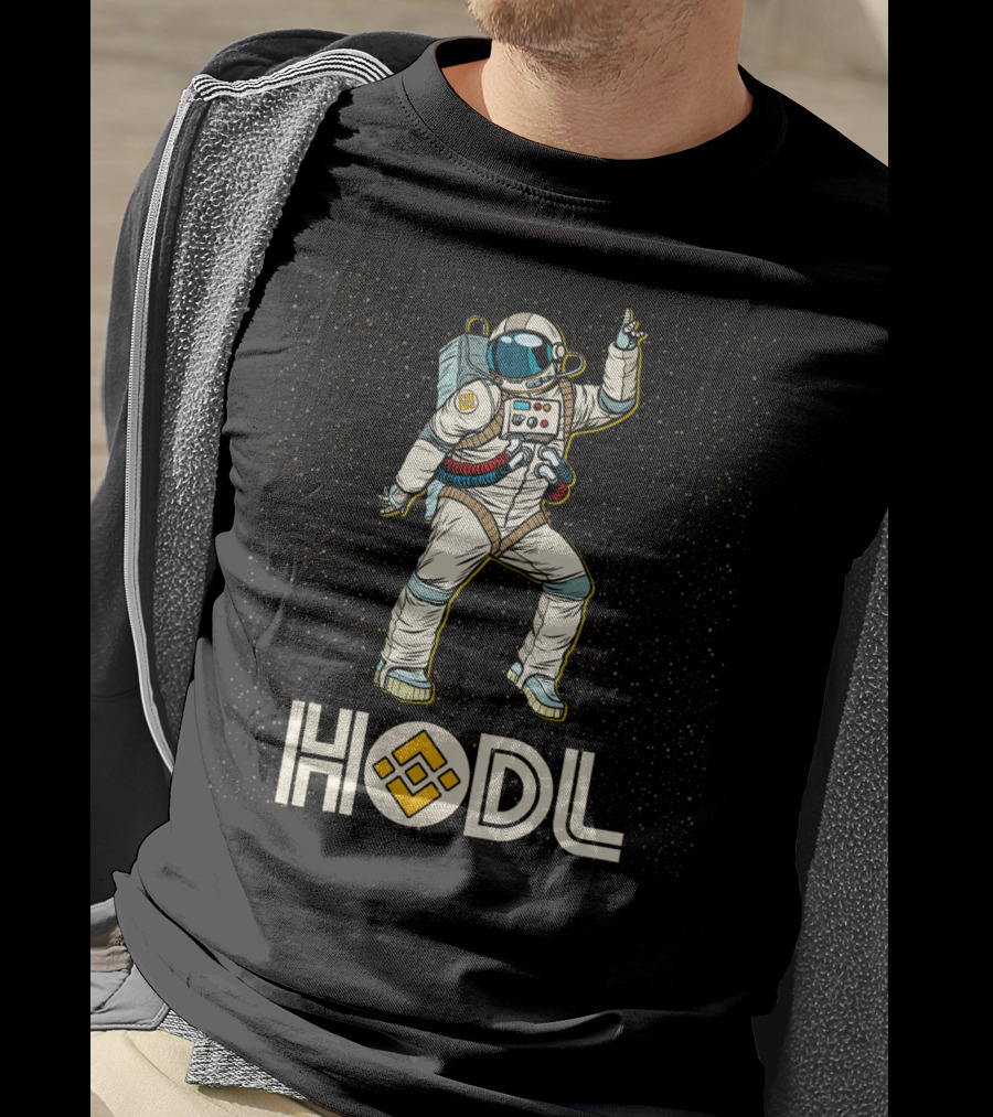 Hodl Binance Astronaut Disco Moon Cryptocurrency Talk Bnb Fun Gear T-Shirt