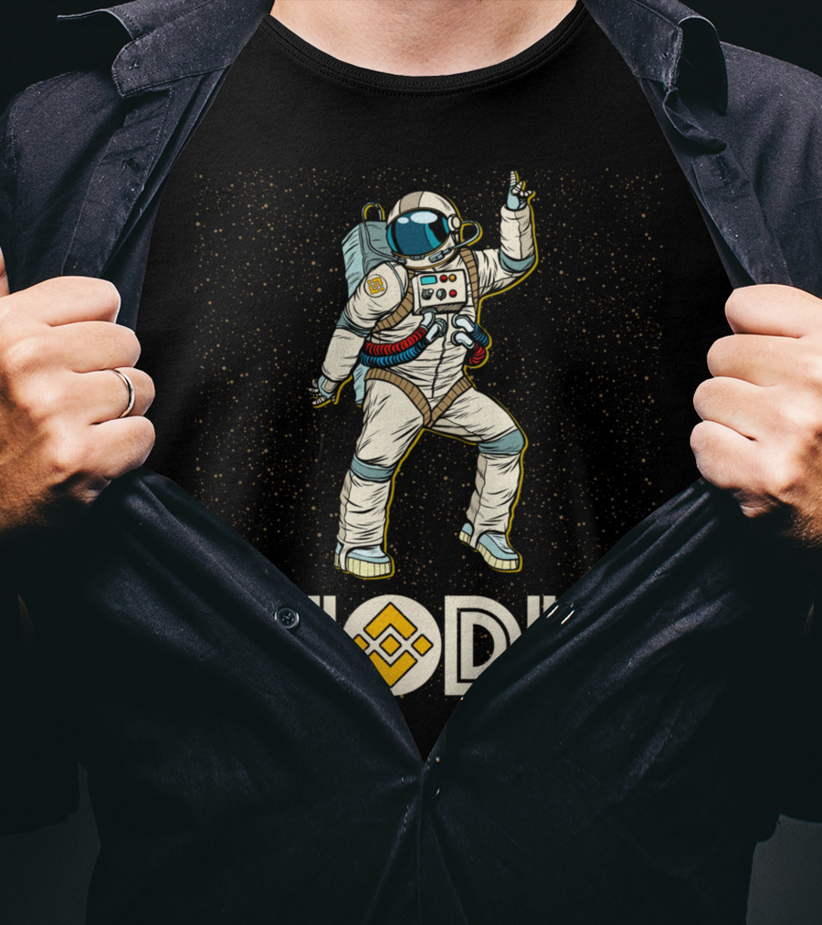 Hodl Binance Astronaut Disco Moon Cryptocurrency Talk Bnb Fun Gear T-Shirt