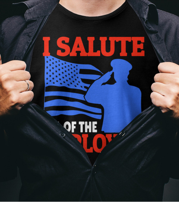 I Salute All Of The Deployed Military Support American Flag T-Shirt