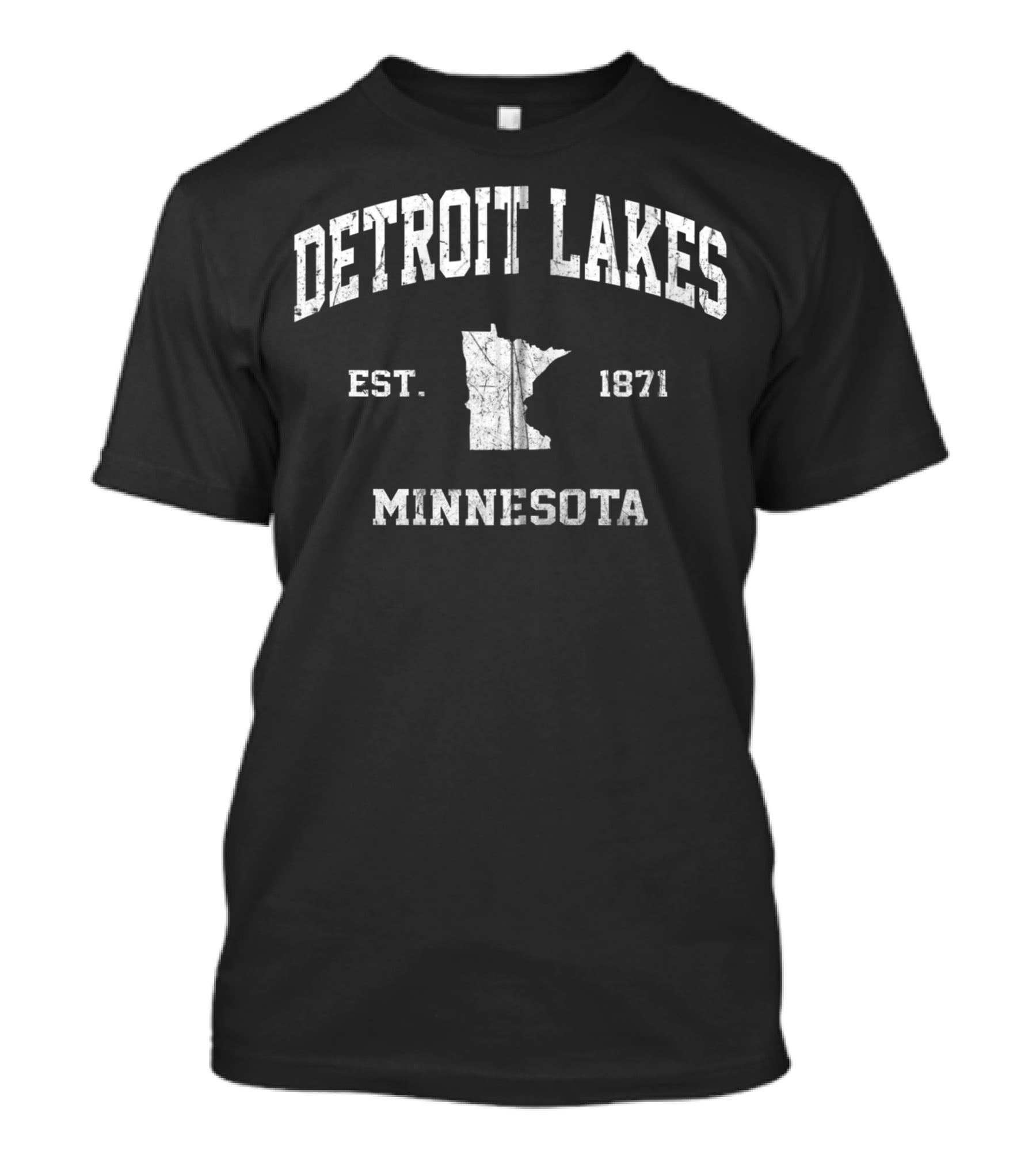 Detroit Lakes Minnesota Established 1871 Vintage State Athletic T-Shirt