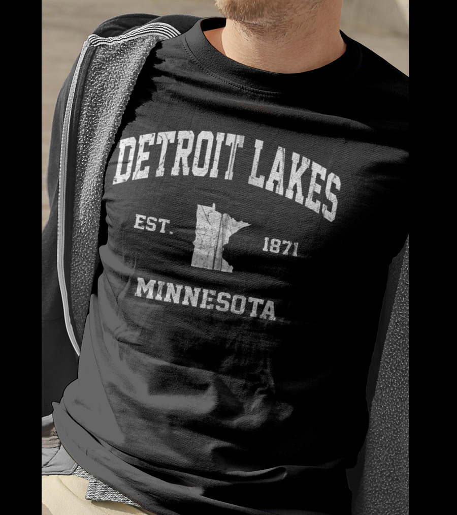 Detroit Lakes Minnesota Established 1871 Vintage State Athletic T-Shirt