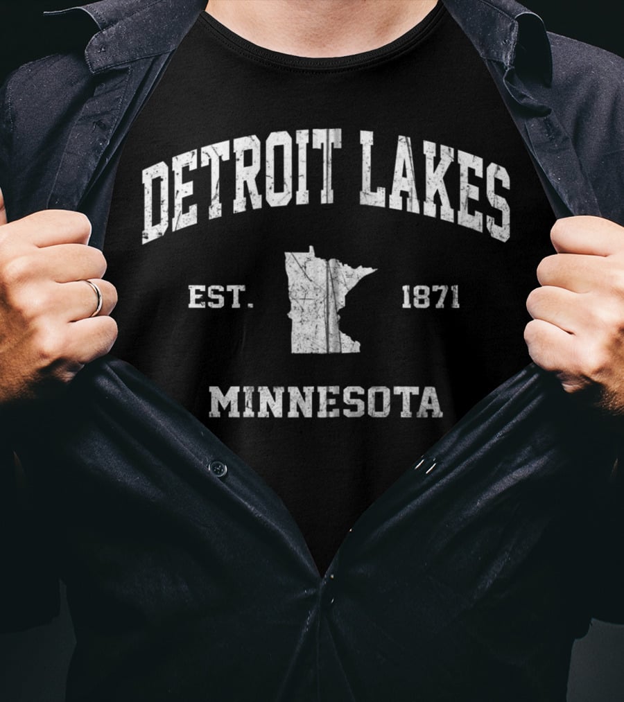 Detroit Lakes Minnesota Established 1871 Vintage State Athletic T-Shirt