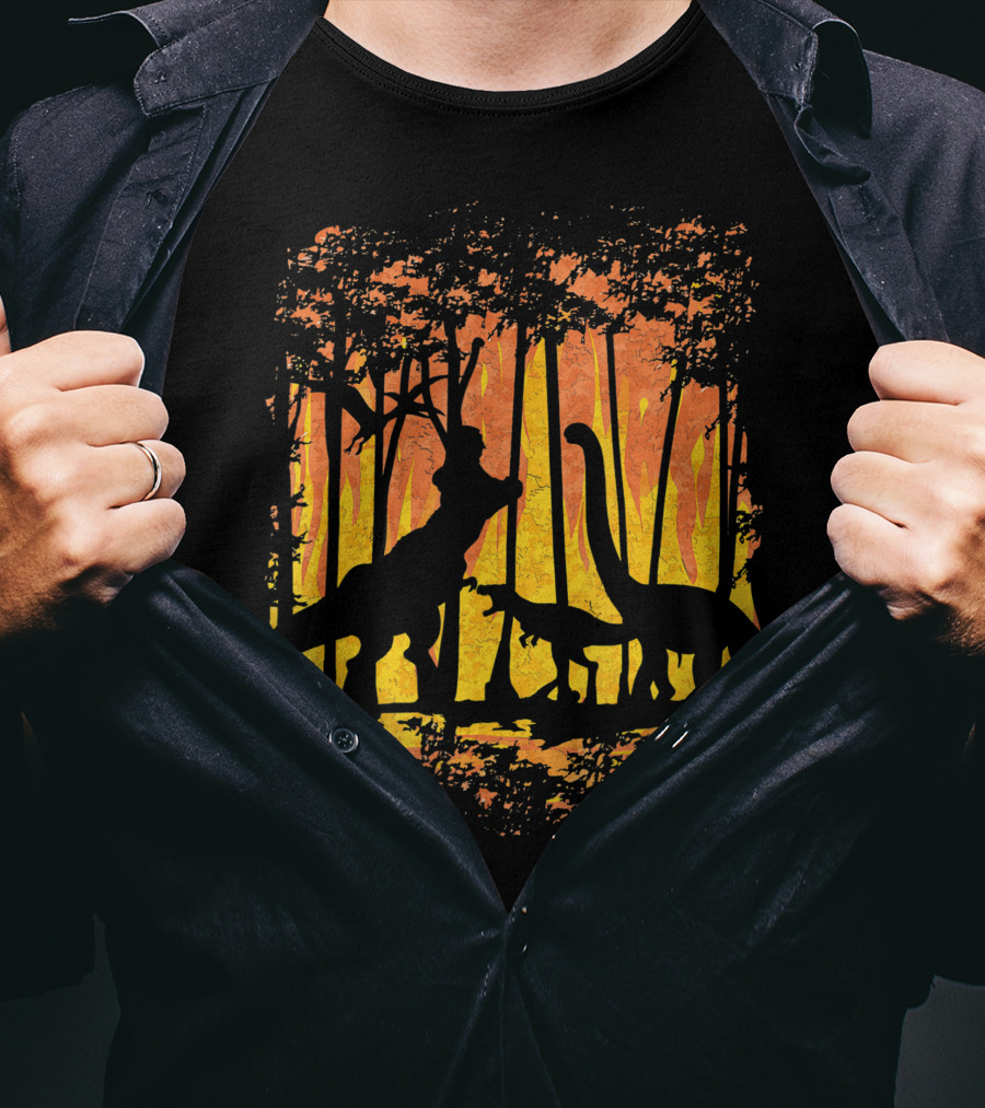 Dinosaurs Wildlife Dinos In Wild Forest T-Shirt