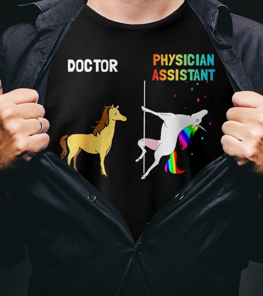 Doctor Unicorn Physician Assistant Rainbow Dance T-Shirt