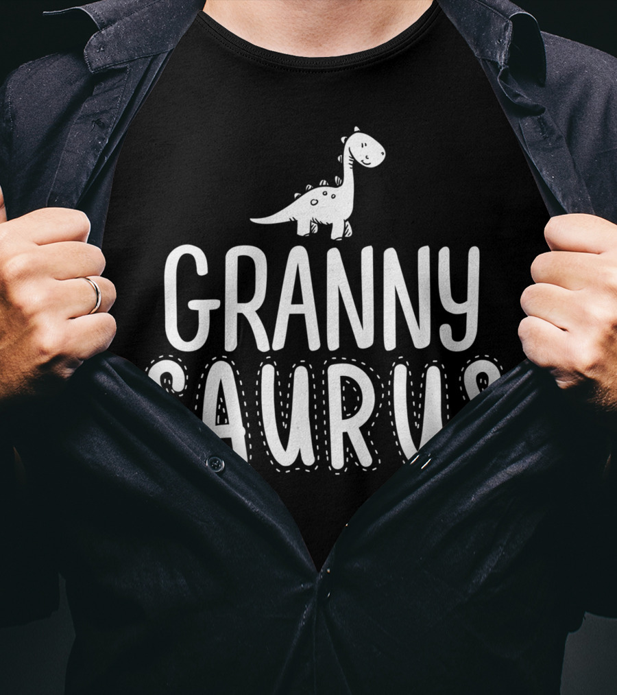 Granny Saurus Dinosaur Playful Cartoon T-Shirt