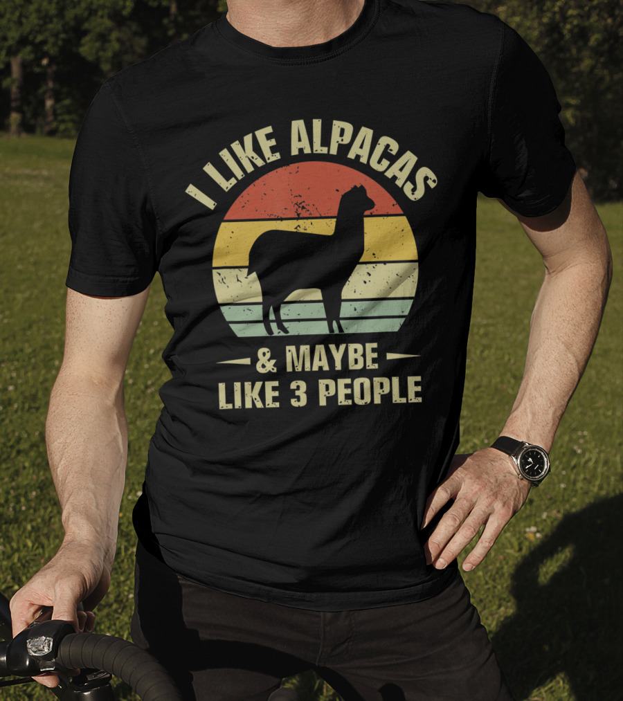 I Like Alpacas And Maybe Like 3 People Retro Alpaca Lover T-Shirt
