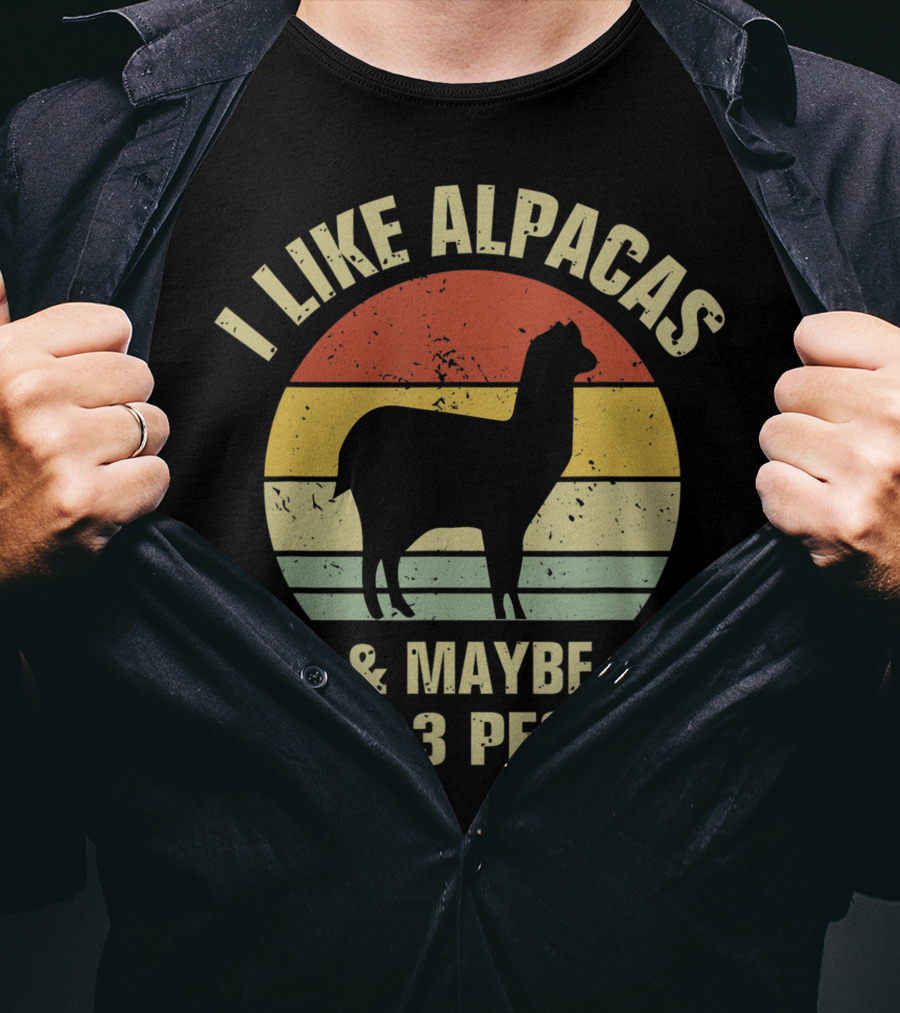 I Like Alpacas And Maybe Like 3 People Retro Alpaca Lover T-Shirt