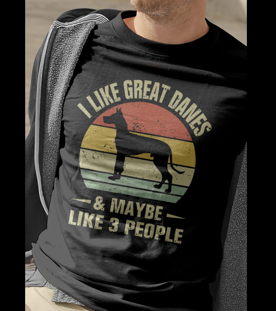 I Like Great Danes And Maybe Like 3 People Retro T-Shirt