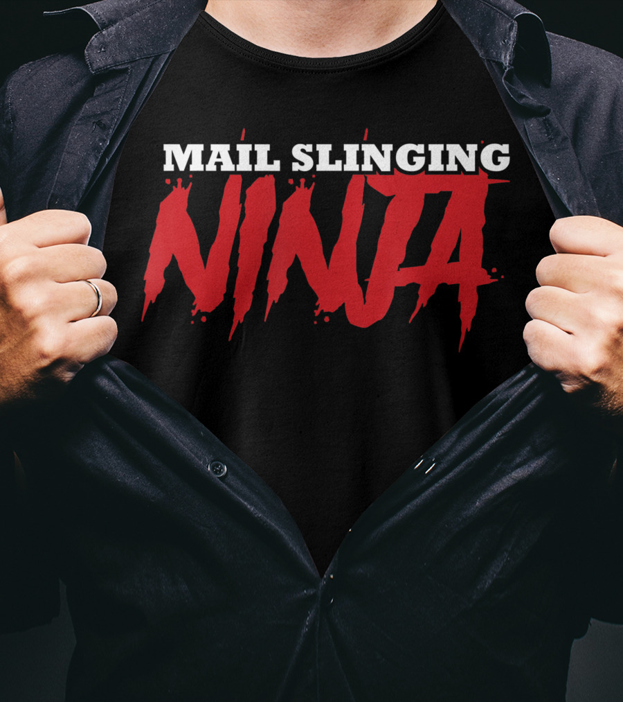 Mail Slinging Ninja Postal Worker Courier Mailman T-Shirt