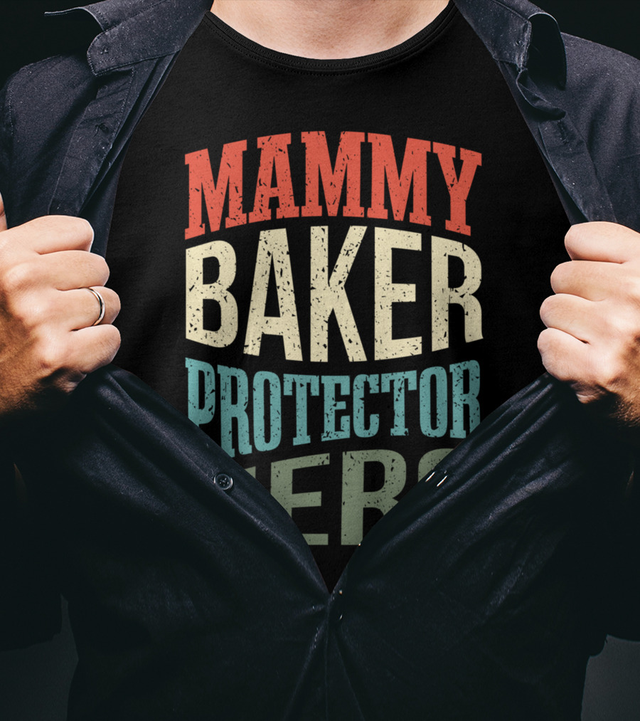 Mammy Baker Protector Hero Mom Profession Superhero Baker T-Shirt