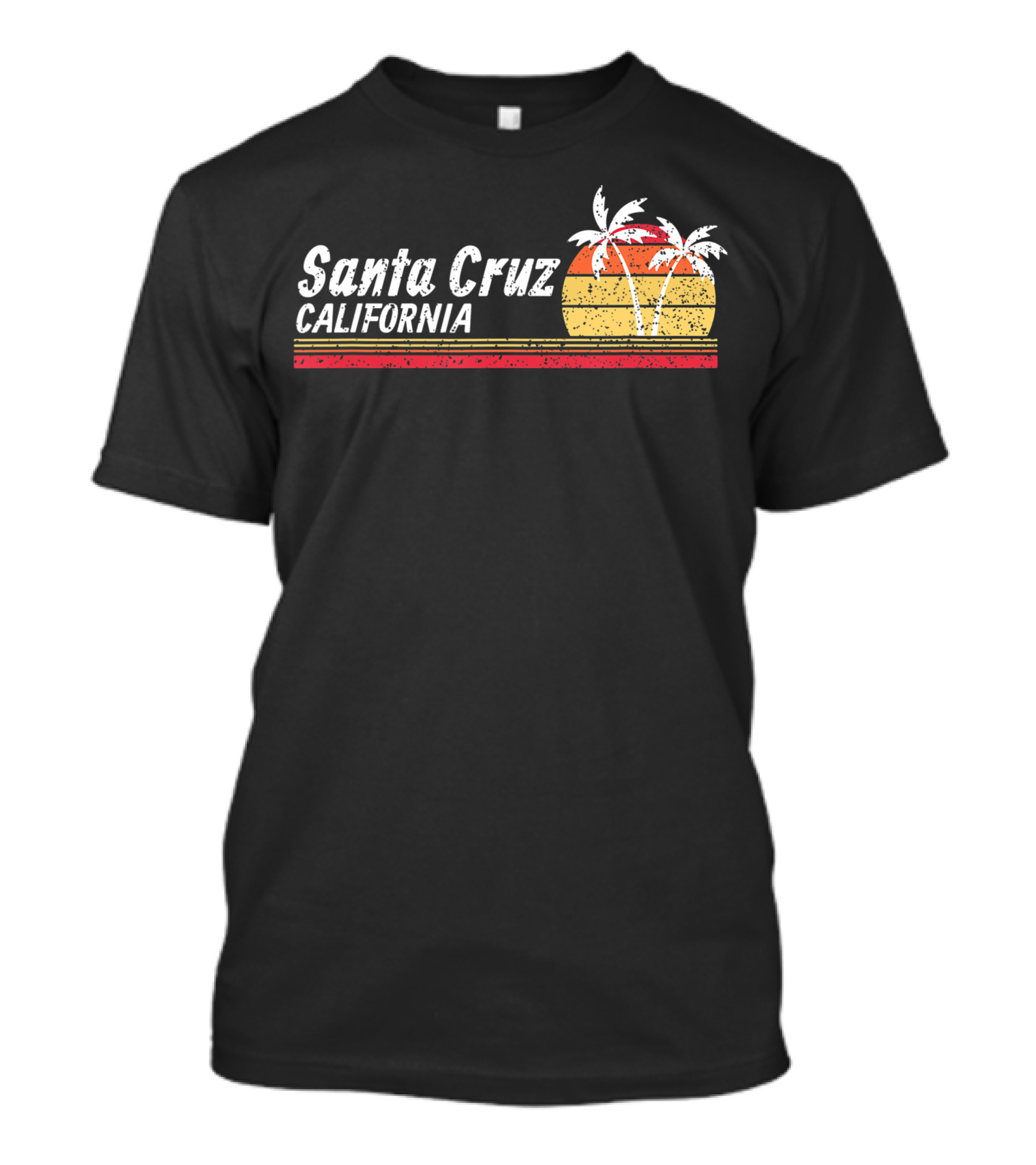 Santa Cruz California Palm Trees Vintage Sunset T-Shirt