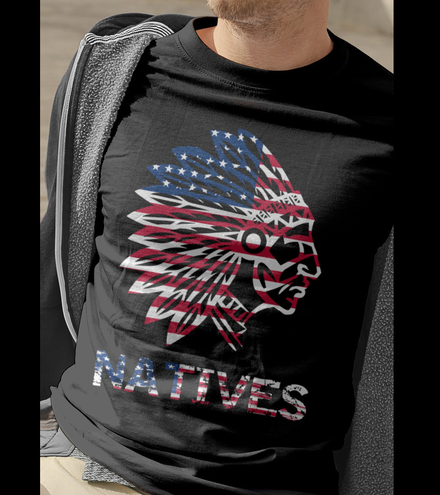 Native American Chief Natives USA Flag T-Shirt