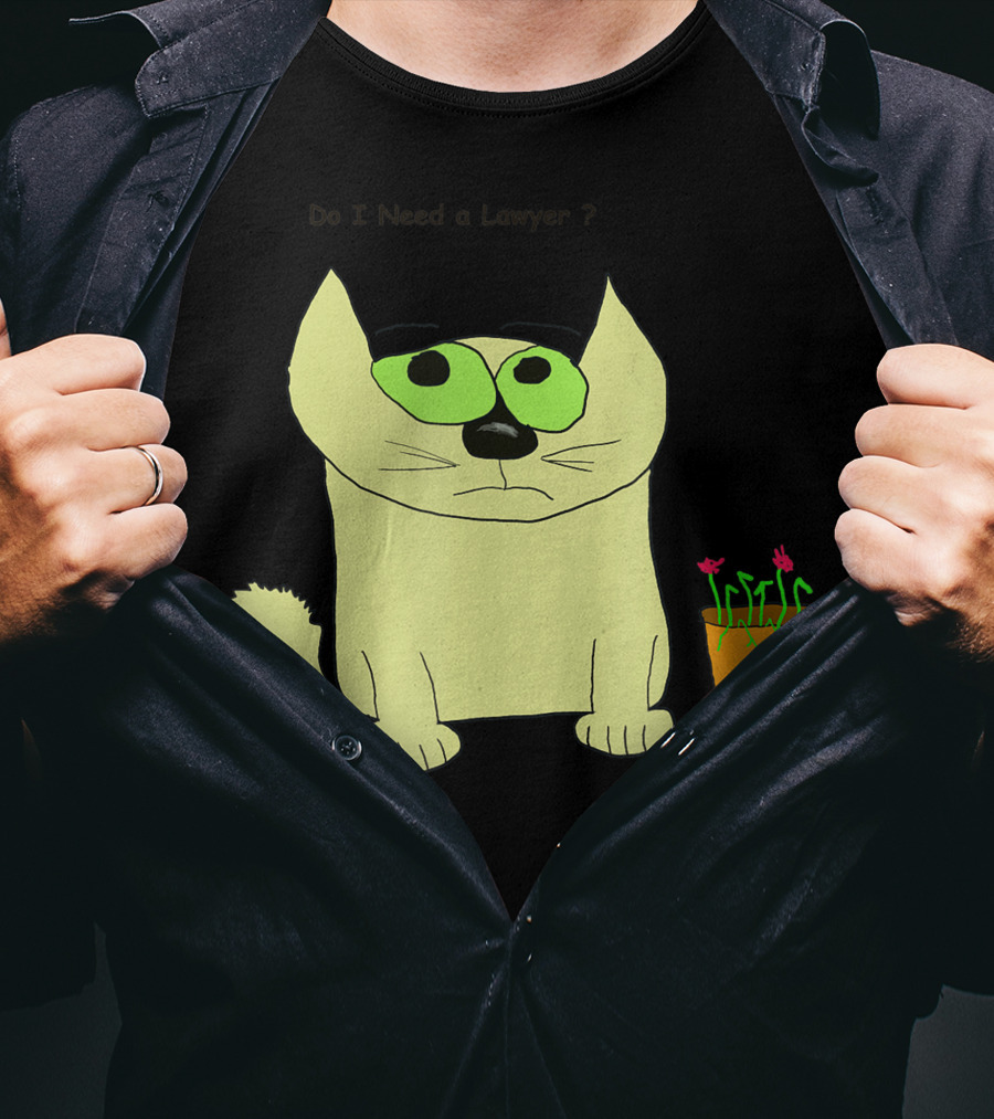 Do I Need A Lawyer Cat With Plant T-Shirt