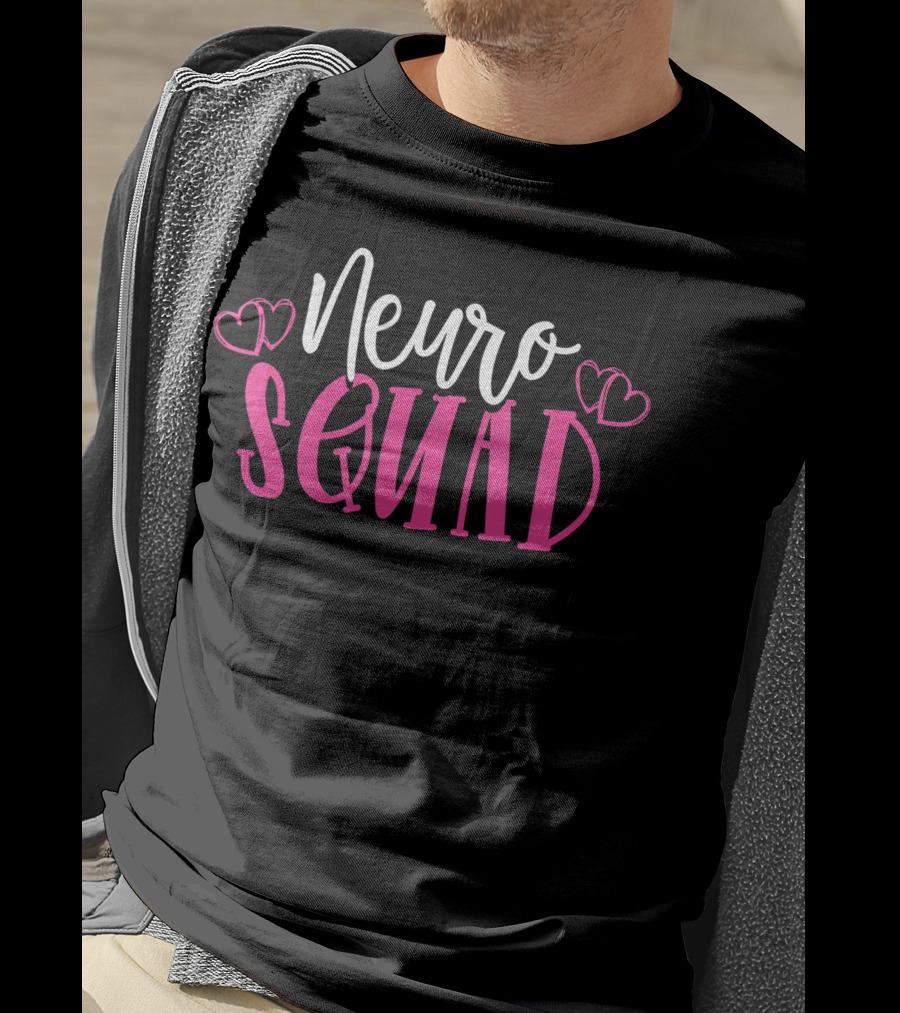 Neuro Squad Medical Neuroscience Neurology Nurse Neuro Tech Hearts T-Shirt