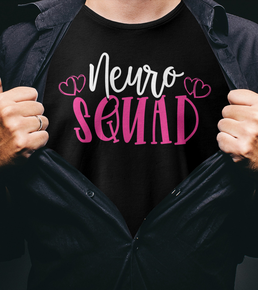 Neuro Squad Medical Neuroscience Neurology Nurse Neuro Tech Hearts T-Shirt