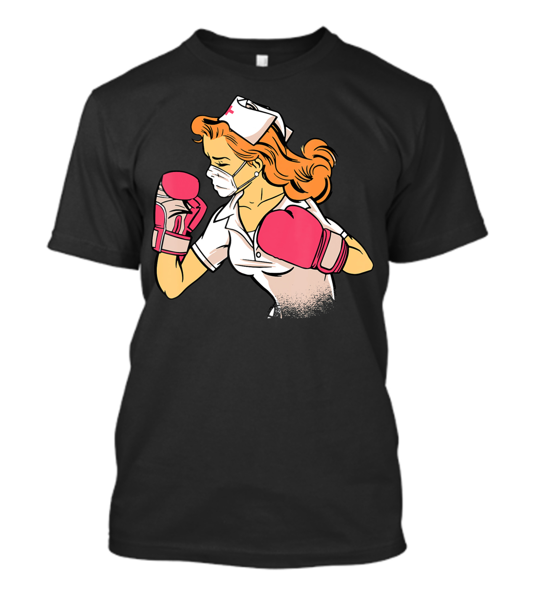 Nurse Boxer With Pink Gloves Fighting Spirit T-Shirt