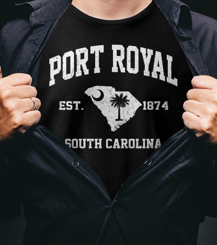 Port Royal South Carolina Est. 1874 Vintage State Athletic T-Shirt