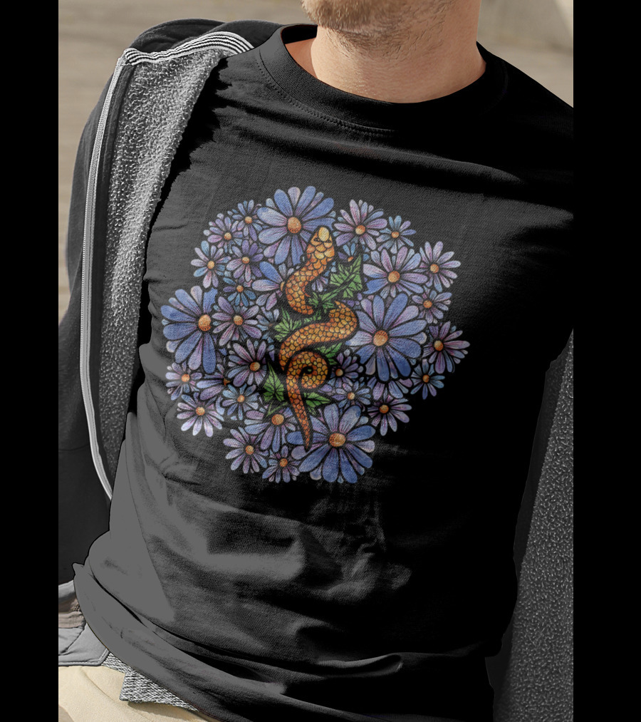 Purple Daisy Ivy Snake Florals T-Shirt