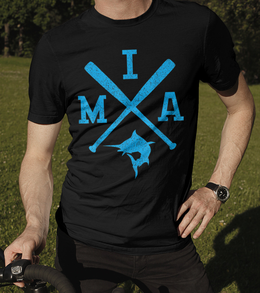 Retro Miami Baseball Bats Vintage Marlin MIA Fan T-Shirt